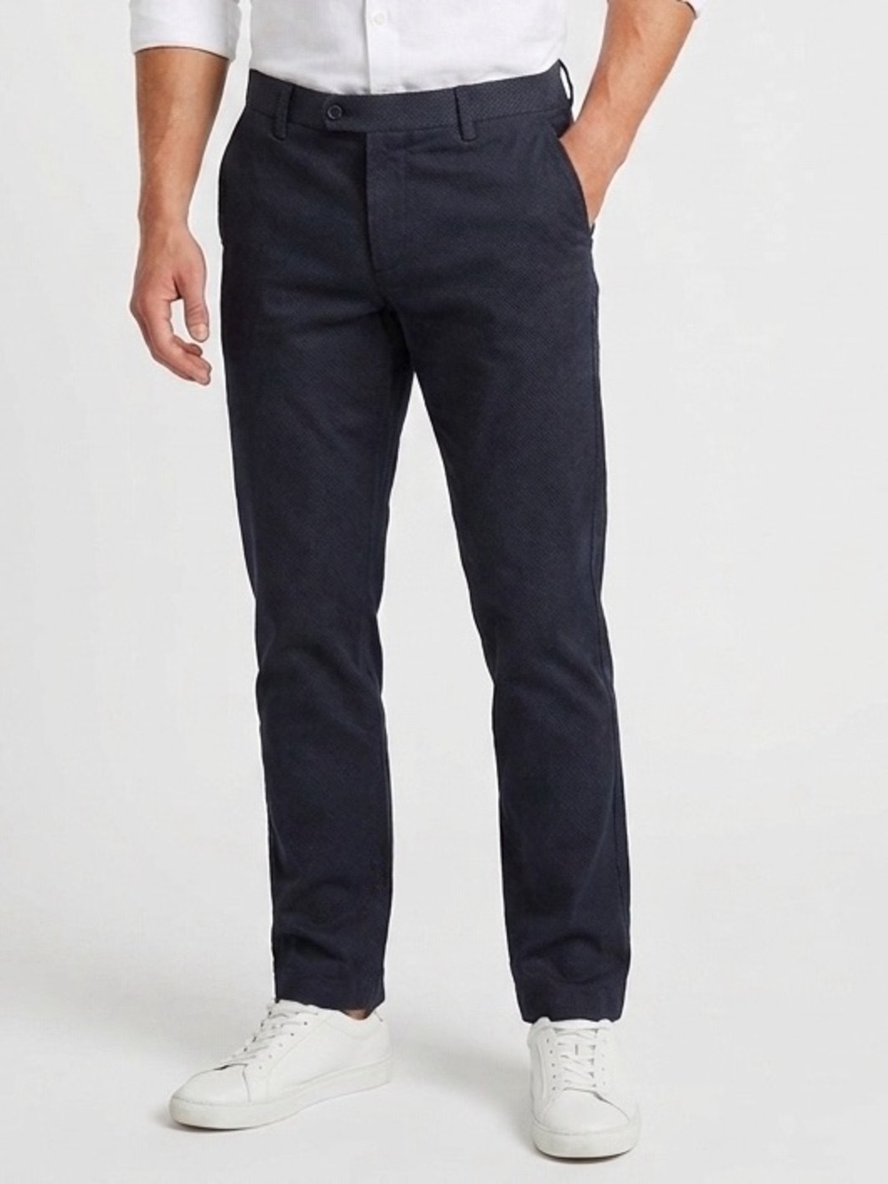 119 TED BAKER Men's Maxchi Slim Fit Textured Trousers Pants - Navy Blue, 36R